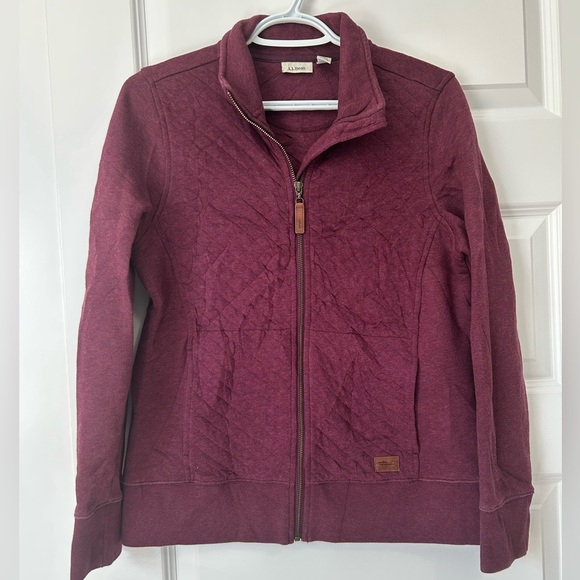 L.L. Bean Quilted Full-Zip Sweater - Deep Purple - Picture 5 of 12